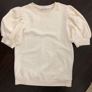 Frame Shirred Short Sleeve Sweatshirt